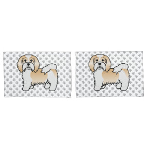 Rehbrauner und weißer Havanese süßer Cartoon-Hund Kissenbezug