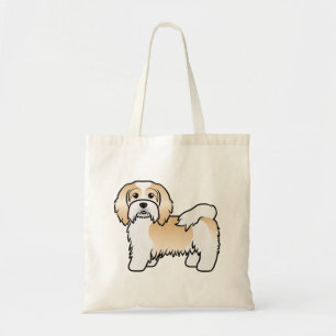 Rehbrauner und weißer Havanese süßer Cartoon-Hund Tragetasche