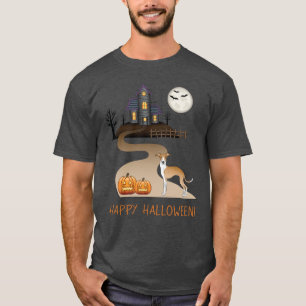 Rehbrauner und Weißer Iggy und Halloween Spukhaus T-Shirt