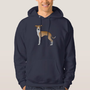 Rehbrauner und weißer italienischer Windhund-Carto Hoodie