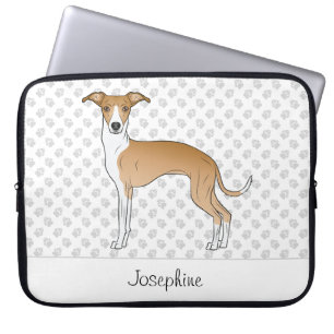 Rehbrauner und weißer Italienischer Windhund mit i Laptopschutzhülle