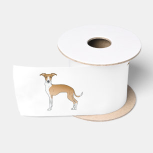 Rehbrauner und weißer Italienischer Windhund Süße Satinband