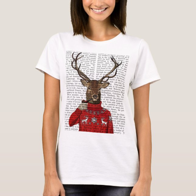 Rehe im Ski Sweater 2 T-Shirt (Vorderseite)