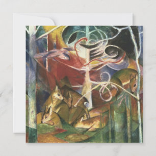 Rehe im Wald von Franz Marc, Vintage Fine Art Einladung