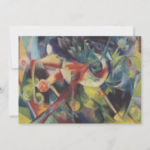 Rehe in einem Blumengarten von Franz Marc, Vintage Einladung