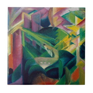 Rehe in einem Klostergarten von Franz Marc Fliese