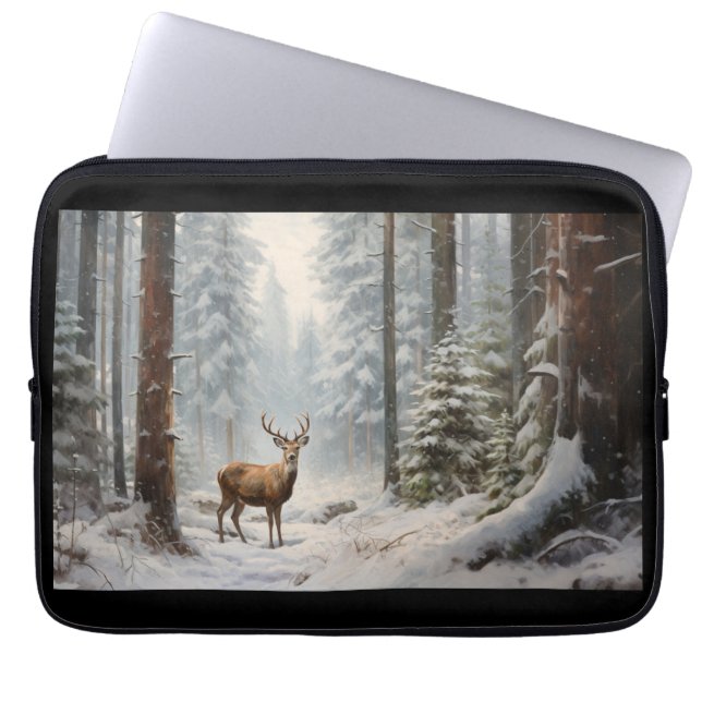 Rehe in Winter Electronics Bag Laptopschutzhülle (Vorderseite)