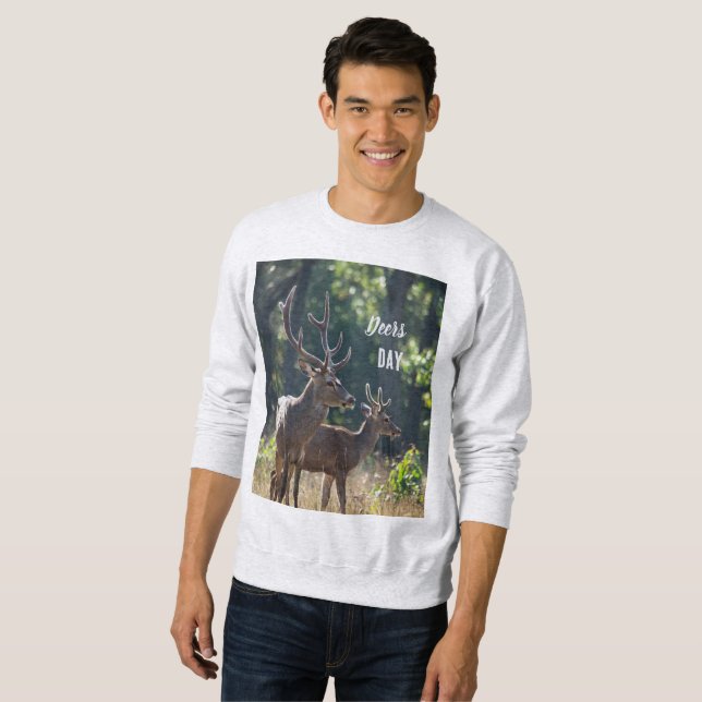 Rehe Tages Langarm Oberteil Sweatshirt (Vorne ganz)