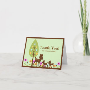 Rehe Twins Baby Dusche Danke Note Card