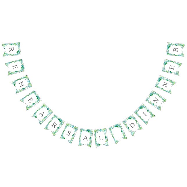 Rehearsal Dinner Flag Banner Laurel Leaf Olive (Alle)