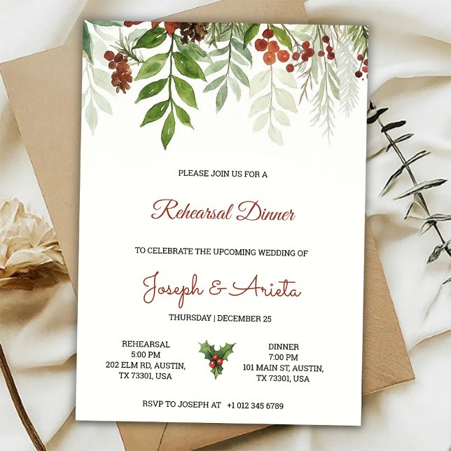 Rehearsal dinner Invitation card floral design Einladung (Von Creator hochgeladen)