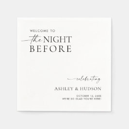 Rehearsal Dinner Napkin The Night Before Napkins Serviette