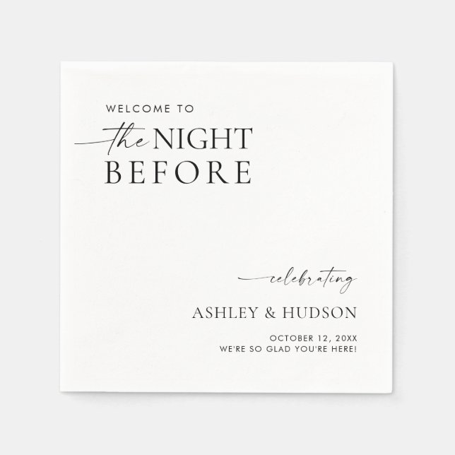 Rehearsal Dinner Napkin The Night Before Napkins Serviette (Vorderseite)