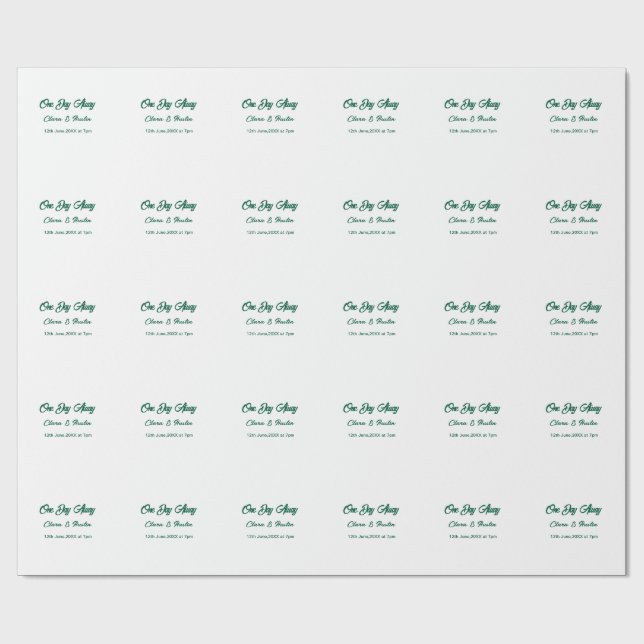 Rehearsal dinner One day away night before name da Geschenkpapier (Flach)