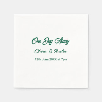 Rehearsal dinner One day away night before name da Serviette