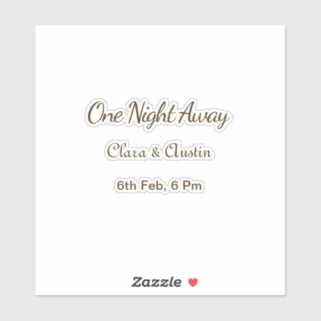 Rehearsal dinner One night away brow orange pastel Aufkleber (Blatt)