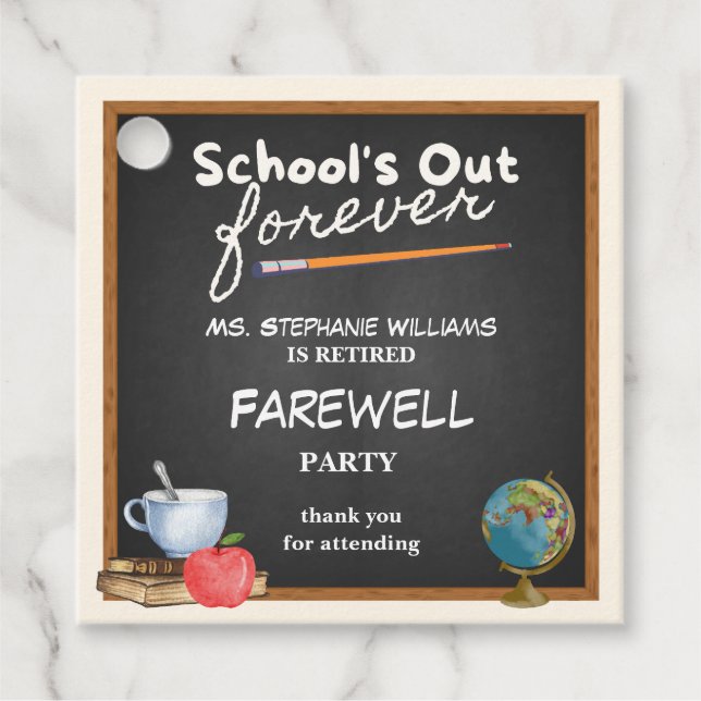 Reheld Teacher Chalkboard Farewell Party Geschenkanhänger (Vorderseite)