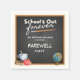Reheld Teacher Chalkboard Farewell Party Serviette