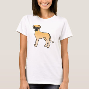 Rehfarben Cartoon Deutsche Dogge Hund T-Shirt