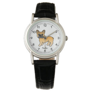 Rehfarbener Französische Bulldogge Süßer Cartoon-H Armbanduhr