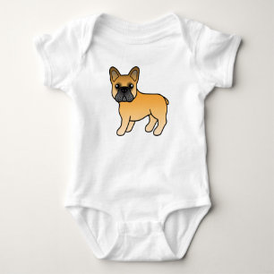 Rehfarbener Französische Bulldogge Süßer Cartoon-H Baby Strampler