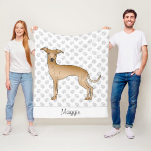 Rehfarbener Italienischer Windhund Cartoon-Hund mi Fleecedecke