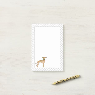 Rehfarbener Italienischer Windhund Süßer Cartoon-H Post-it Klebezettel