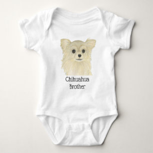 Rehfarbener Langhaar Chihuahua Hund Baby Strampler