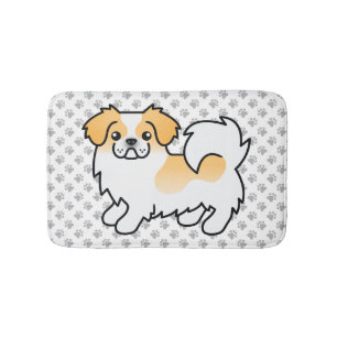 Rehfarbener Parti-Color Tibetan Spaniel Süßer Hund Badematte