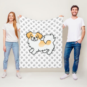 Rehfarbener Parti-Color Tibetan Spaniel Süßer Hund Fleecedecke