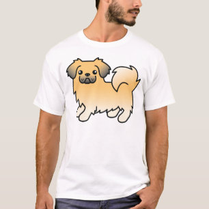 Rehfarbener Tibet-Spaniel Süßer Cartoon-Hund T-Shirt