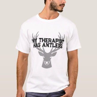 Rehjagd-Shirt Mein Therapeut hat Geweihe T-Shirt