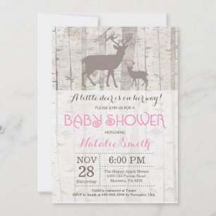 Rehkind Baby Shower Einladung Rustikale Waldlandsc