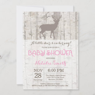 Rehkind Mädchen Baby Shower Einladung Rustikale Wa