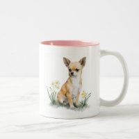 Rehkitz-Chihuahua-Blumen-Aquarell-Kunst