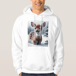 Rehkitz im Schnee Unisex Winter Kapuzenpullover Hoodie