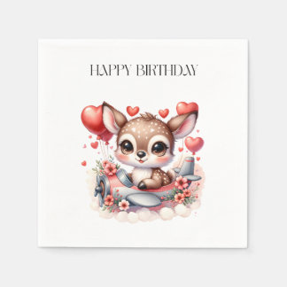 Rehkitz-Pilot-Geburtstag Serviette