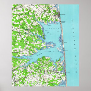 RehoBeide Beach & Bethany Beach Delaware Karte (19 Poster