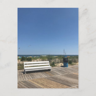 RehoBeide Beach DE Boardwalk Bench Foto Postkarte