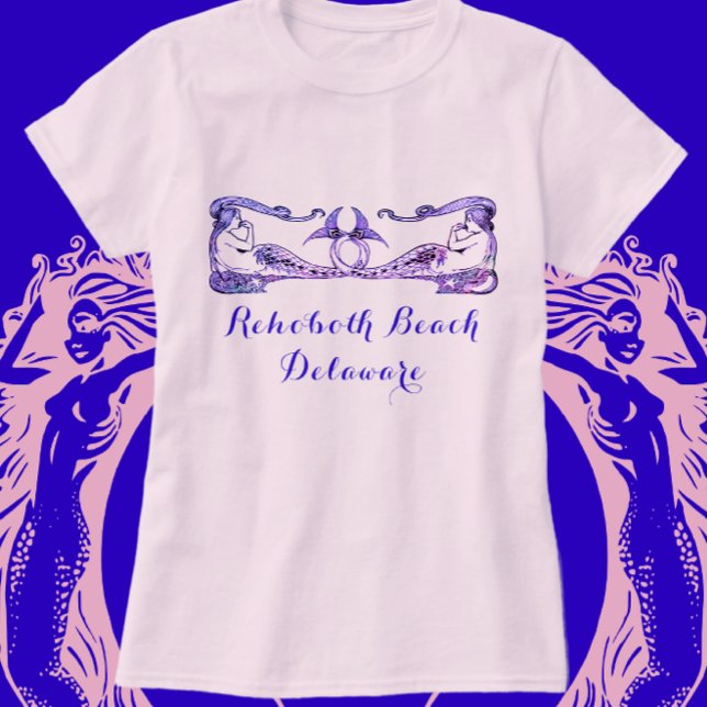RehoBeide Beach Delaware Art Deco Mermaids T-Shirt (Von Creator hochgeladen)
