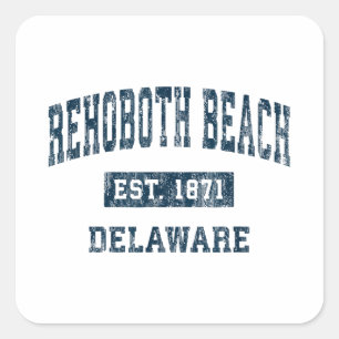 RehoBeide Beach Delaware DE Vintag Sports Design N Quadratischer Aufkleber