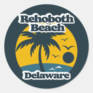 RehoBeide Beach Delaware Runder Aufkleber