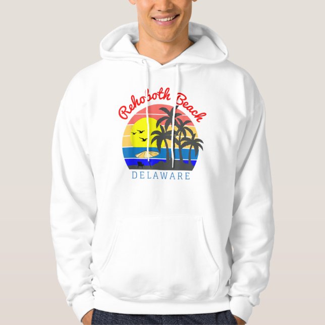 RehoBeide Beach Delaware Vintag Retro Hoodie (Vorderseite)