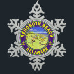 RehoBeide Beach Delaware Vintage Reise Schneeflocken Zinn-Ornament<br><div class="desc">RehoBeide Beach Delaware Vintage Reise</div>