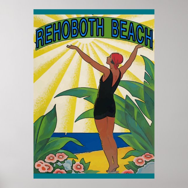 RehoBeide Beach Vintag Style Poster (Vorne)