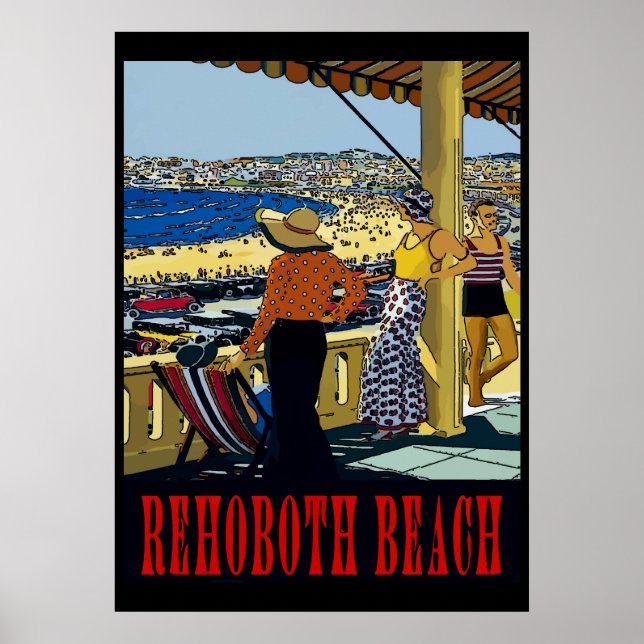 RehoBeide Beach Vintag Style Poster (Vorne)