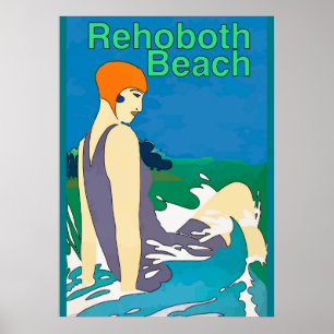 RehoBeide Beach Vintag Style Poster