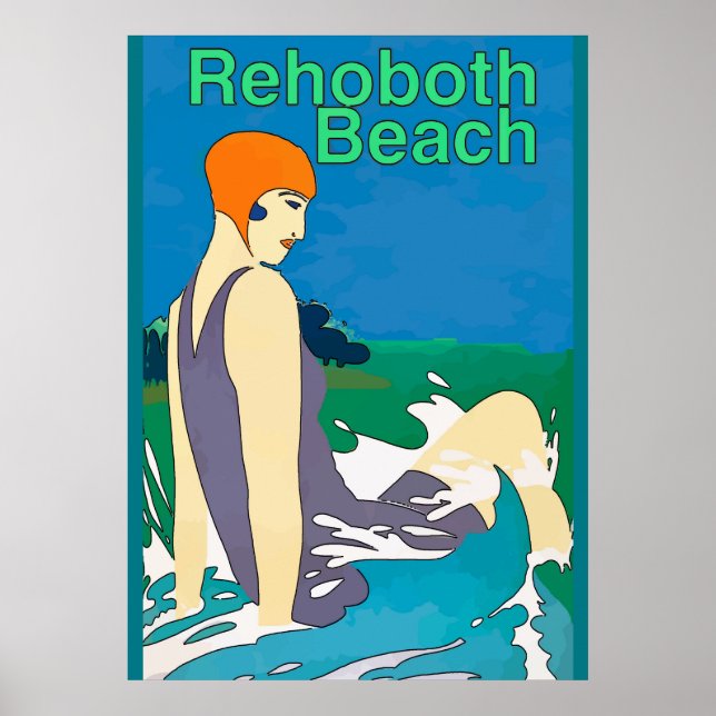 RehoBeide Beach Vintag Style Poster (Vorne)