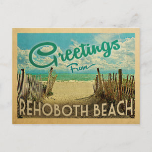 RehoBeide Beach Vintage Travel Postkarte