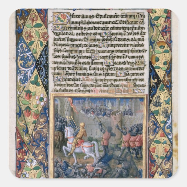 Rehoboam führt Krieg gegen Jeroboam Quadratischer Aufkleber (Vorderseite)